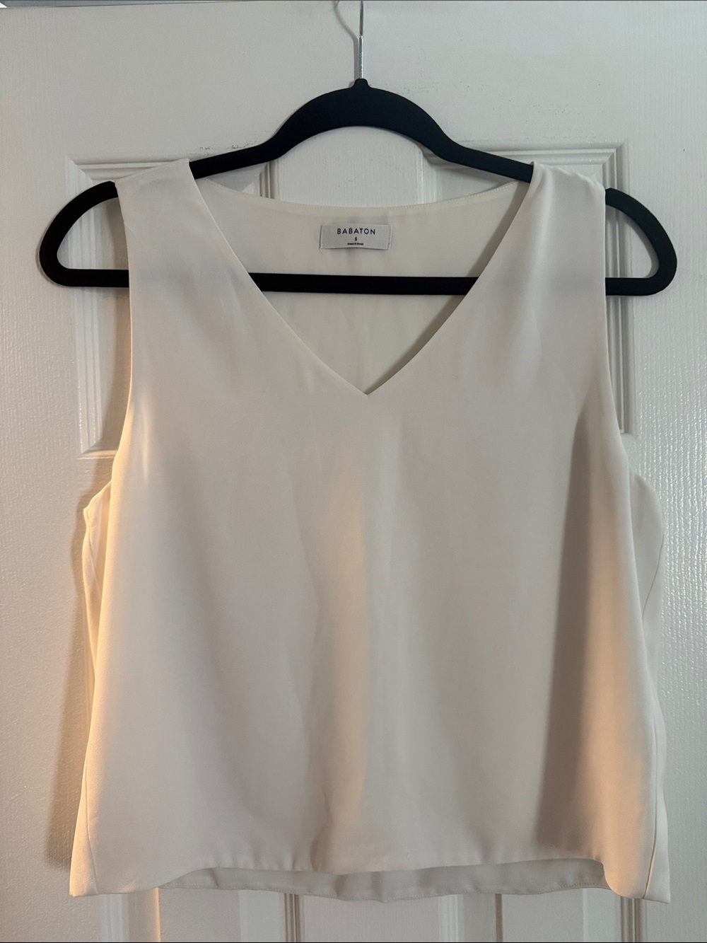 Babaton white V-Neck Sleeveless Camisole